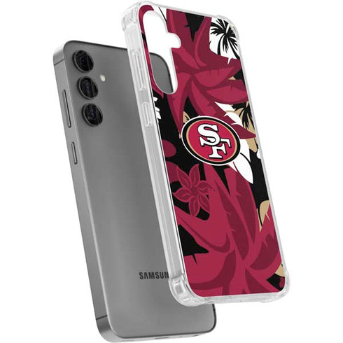 NFL San Francisco 49ers Tropical Print Galaxy S24 Plus Clear Case